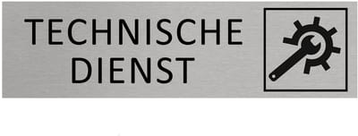 CombiCraft Aluminium deurbordje Technische dienst 165x45mm - per stuk