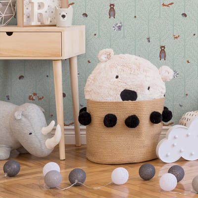DIEREN IN HET BOS BEHANG | Kinderkamer - groen bruin oranje grijs - A.S. Création Little Love