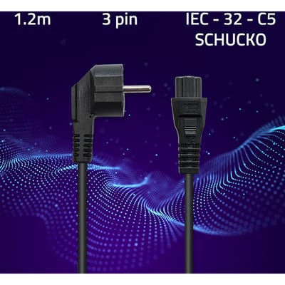Qoltec Stroomkabel IEC C5/SCHUKO |   Klaver |   3x0,75 mm² |   1,2m