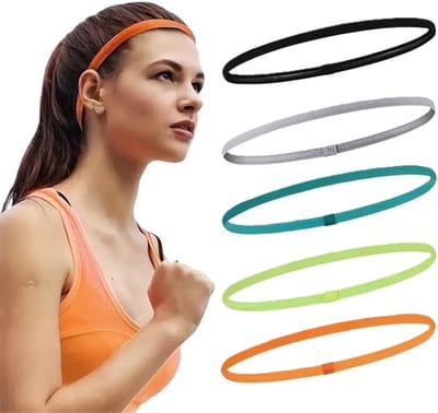 Set van 5 Mulitkleur Haarbanden I Sporthaarband I Elastisch I Hoofdband I Zweet Absorberend I Anti-Slip I Unisex