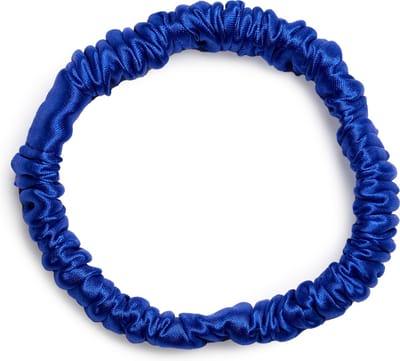 Lajetti - 100% Zijden Haarelastiek Blauw - Silk Skinny Zijde Scrunchie Moerbei