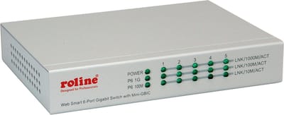 ROLINE Gigabit Ethernet Switch 6 poorten (5x 10/100/1000 + 1x SFP)
