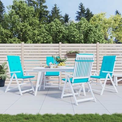 vidaXL - Stoelkussens - 4 - st - hoge - rug - stof - turquoise