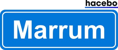 Hacebo - Plaatsnaam Sticker - 29x10 CM - Marum sticker - Verkeersborden sticker - grappige cadeaus - Marum