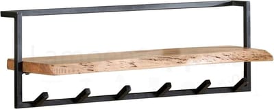 Kapstok Edge 6 Haken Boomstam Plank 100cm
