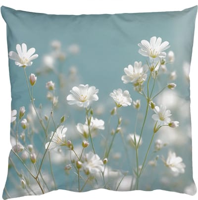 Sierkussens - Kussentjes Woonkamer - 50x50 cm - Stengels - Bloemen - Lucht - Wit
