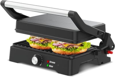 Nexvo® Contactgrill met uitneembare platen - Contactgrill - Multi grill - Zwart - ‎28cm x 34cm x 12cm