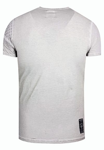Olie-gewassen T-shirt met knoopsluiting