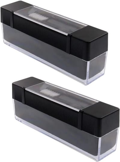 Platenreiniger Set - Reinigingsborstel Stofverwijderaar - Platen Schoonmaken - Herstel Grammofooncharme - 13 x 6 x 5 cm - Zwart