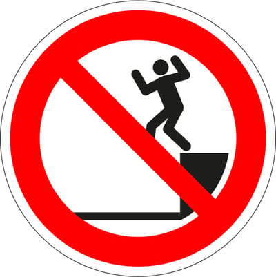 Niet springen bord, kunststof, P072 150 mm