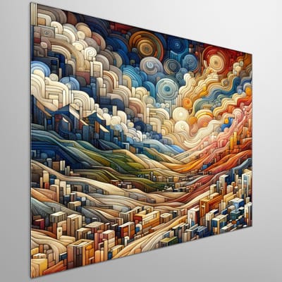 Olieverf relief schilderij | Textuur en kleur verweven in uniek olieverf reliëf kunstwerk | Kunst - 80x80 centimeter op Dibond | Foto op Dibond