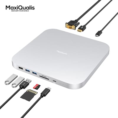 Docking Station Pro voor Mac Mini M2/M1 USB-C Hub (2023) - Externe SSD (Silver)