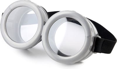 KIMU® Goggles Grijs - Grijze Bril met Heldere Glazen en Elastieken Band - Kinderen Volwassenen Doorzichtige Transparante Minion Minions Festival
