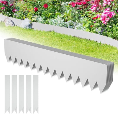Gazonrand metaal - Bloembed omranding - Tuin afbakenen - Verzinkt staal - 100 x 20 cm - Zilver