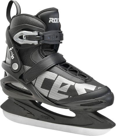 Roces - Icy 5 - IJshockeyschaatsen - Schaatsen Heren - Zwart Zilver - Thermo Fit Voering & Verstevigde Enkelsteun - Maat EU 40