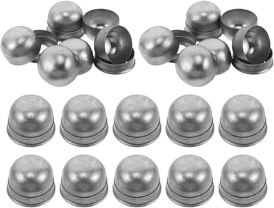 Boutkappen Sets - Moerafdekkingen Beschermhoezen - Fitnessapparatuur Beschermen - Roestvrij Ijzer Weerbestendig - 3.7cm Diameter - Zilver