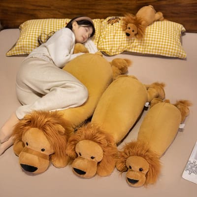 Reusachtig 40 110cm Pluizig Leeuw Pluche Speelgoed Zacht Slaapkussen Schattig Knuffeldier Pop Cadeau voor Meisjes Kinderen Verjaardag 40cm bruin