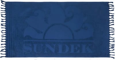 Sundek heren jaquard strandlaken big logo blauw