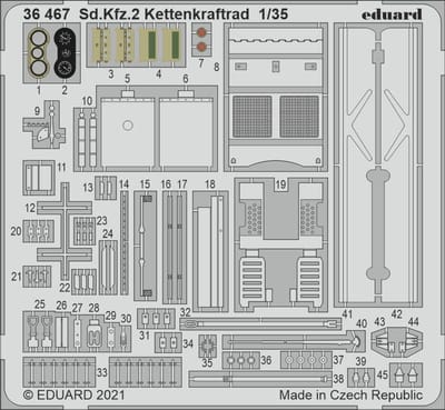 Eduard Modelbouwdecoratie - 36467 Accessoires for Sd.Kfz.2 Kettenkraftrad - Photo-etch