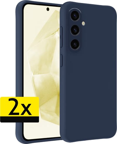 Hoesje - 2 Stuks - Geschikt voor Samsung Galaxy A35 - Sterk & Shockproof - Case Siliconen - Back Cover - Telefoon Hoes - Telefoonhoesjes - Donkerblauw