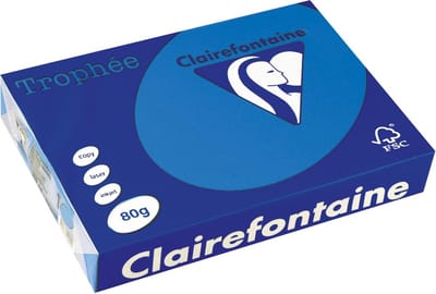 Clairefontaine Trophée Intens, gekleurd papier, A4, 80 g, 500 vel, turkoois 5 stuks
