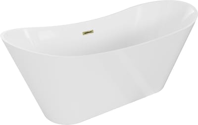 Mexen Celia vrijstaande badkuip 170 x 75 , wit, goud overloop - 52331707500-50