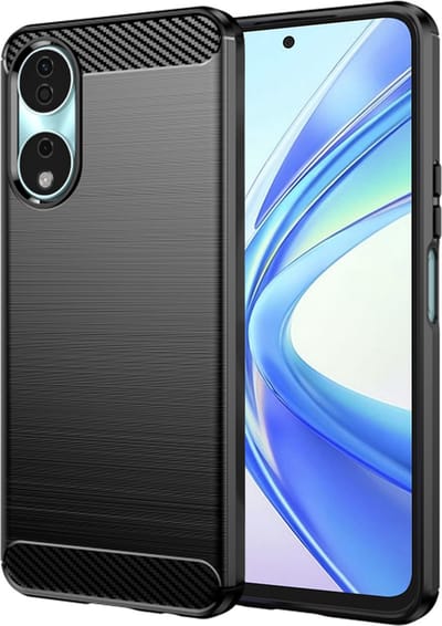Hoesje geschikt voor HONOR 90 Smart/X7b - Techsuit Carbon Silicone Back Cover - Zwart