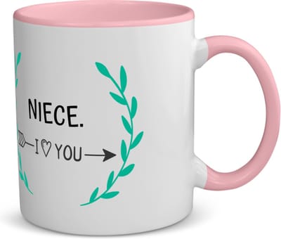 Akyol - niece i love you koffiemok - theemok - roze - Nicht - de liefste nicht - verjaardag - cadeautje voor nicht - nicht artikelen - kado - geschenk - 350 ML inhoud