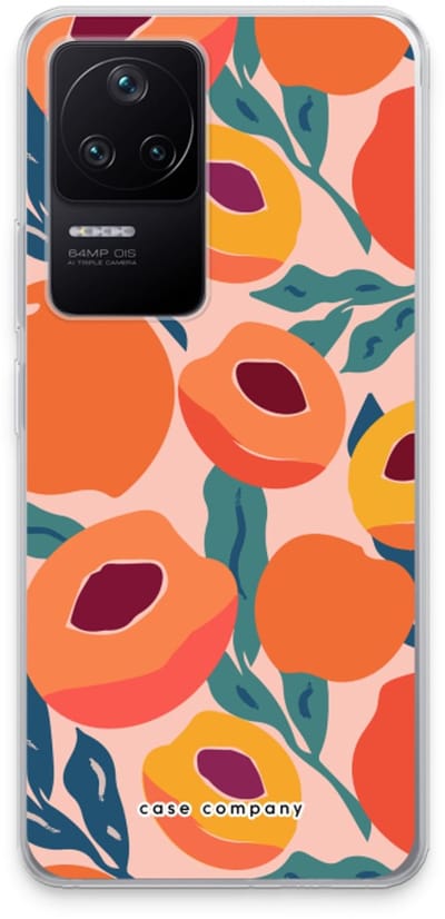 Case Company® - Hoesje geschikt voor Xiaomi Poco F4 hoesje - Perzik - Soft Cover Telefoonhoesje - Bescherming aan alle Kanten en Schermrand