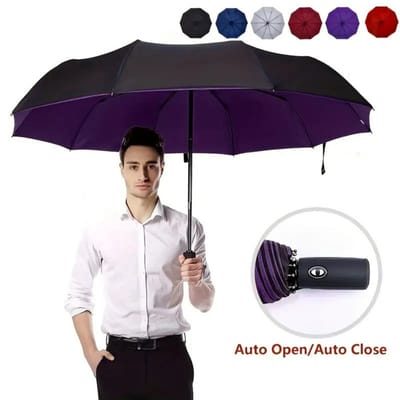 Nivard Moderne Golf Paraplu - Stormparaplu - Opvouwbaar - Windproof - Stormproef - UV Bescherming - Umbrella - Draagbaar - Paars