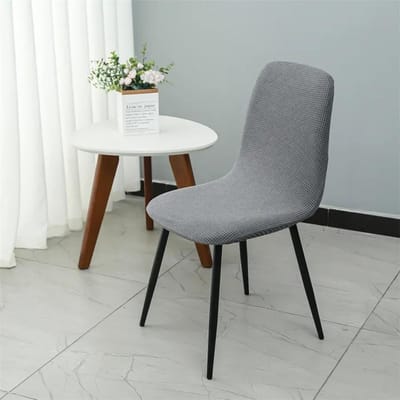 Verdikte Elastische Stoelhoes Hotel Restaurant Armloze Stoelhoes Eetkamer Effen Kleur Kuipstoelhoes Huistextiel 1 Piecce Chair Cover gray