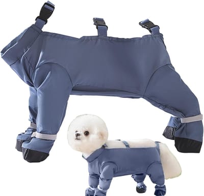 KZQ Waterdichte Schoenen voor Honden Maat L met Verstelbare Bandjes - Beschermende Pootbescherming tegen Vuil Sneeuw en Zout voor Kleine en Middelgrote Honden - Alledaagse Buitenschoenen voor Wandelen Sport en Winterweer