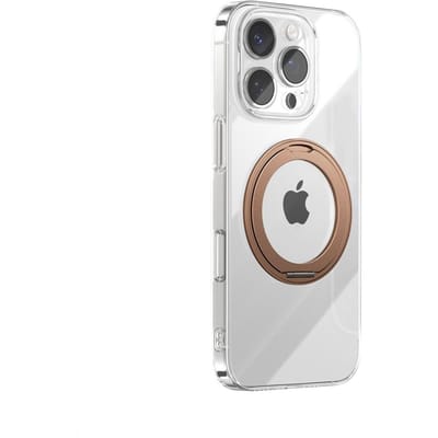 Joyroom JR-16JL6 iPhone 16 Pro Ultra-Thin MagSafe Compatible Case with 360° Ring Stand - Gold