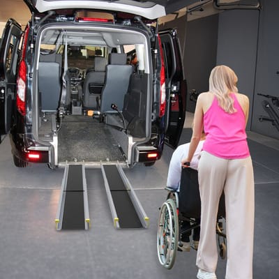 2X Telescopische Rolstoelrampe 91-152cm Aanpasbare Telescopische Rampe Antislip en Draagbaar Telescopische Rampe Tot 300 Kg Voor Handmatige Rolstoelen Aluminium Rampe Voor Trappen En Drempels