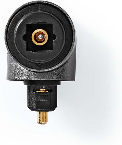 Nedis TosLink-Adapter - Toslink Female - TosLink Male - 90° Gehoekt - Aluminium - Gun Metal Grijs - 1 Stuks - Doos