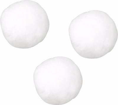 Rayher hobby Knutselen pompons - 140x stuks - Dia 7 mm - wit - kleine ronde vormen