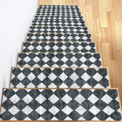 20*76CM Tapijt Traptreden Antislip Trapmatten Verwijderbaar Traptapijt 4-pack Veilige traptredebescherming Geschikt voor kinderen, ouderen en huisdieren