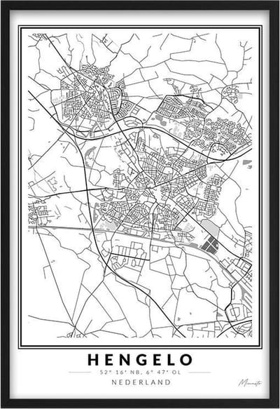 Poster Stad Hengelo A4 - 21 x 30 cm (Exclusief Lijst)