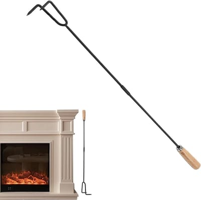 Haardpook - Kampvuur pook - Veilig Vuur Beheren - Ergonomisch Houten Handvat - 83 cm - Zwart
