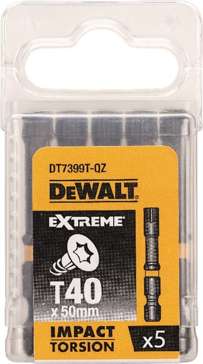 Dewalt Extreme Impact Torsion Schroefbits Dt7399t-qz 57mm T40 5 Stuks