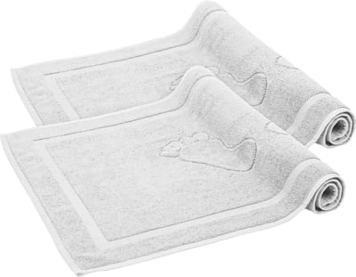 Komfortec Badmat Set - 2 stuks - Handdoek Dikte - Hotelkwaliteit - Zachte en Absorberende Douchemat/Handdoek - 50x80 cm - 100% Katoen - Wit