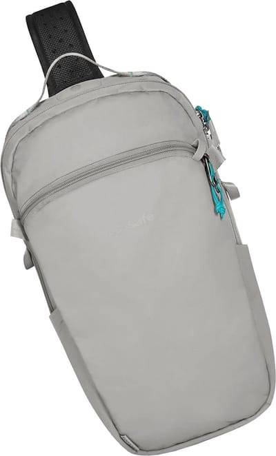 Pacsafe Econyl Sling - 12L - Schoudertas - RFID-blokkerend - Anti-diefstal Tas - Geschikt voor 10-inch laptop - Beveiligde Reistas - Gravity gray