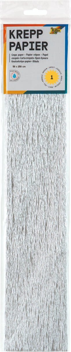 Crepepapier Folia zilver - 50cmx2 - 5m krimp à 10 vouw