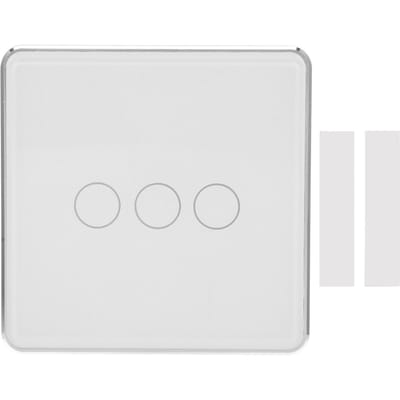 Slimme Draadloze Lichtschakelaar Touchpaneel Afstandsbediening 3-weg voor TUYA Zigbee met Timer white