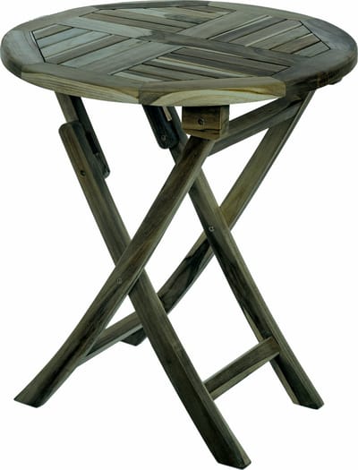 PrimeMatik - Ronde opvouwbare tuintafel 66 cm van gecertificeerd teakhout