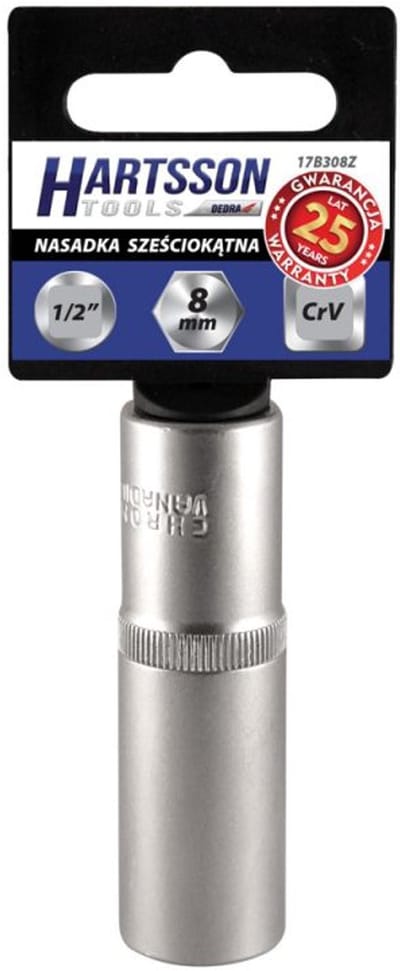 Hill & Mohr - Lang Dopsleutel - 1/2" 20 mm - Satijnen Afwerking - Chroom Vanadium