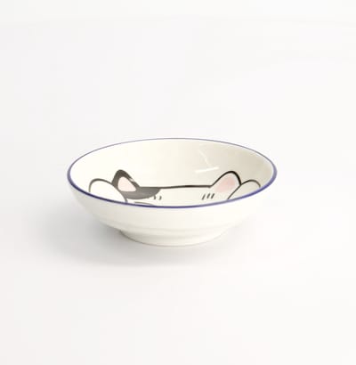 Tokyo Design Studio - Kawaii - Geluks Katje - Saus Schaaltje - Wit - 9x2.5cm