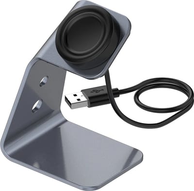 DrPhone SD2 Oplaaddock voor Samsung Galaxy Watch 3/4/Active – Aluminium Dockingstation met Magnetische Oplader – Grijs