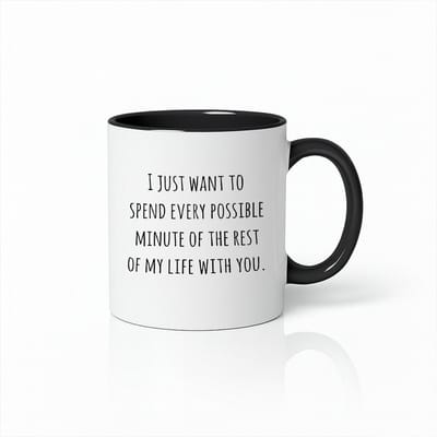 Romantische Liefdesquote Mok – Zwart & Wit Keramische Koffiemok 330 ml – “Mijn Leven Met Jou” Cadeau