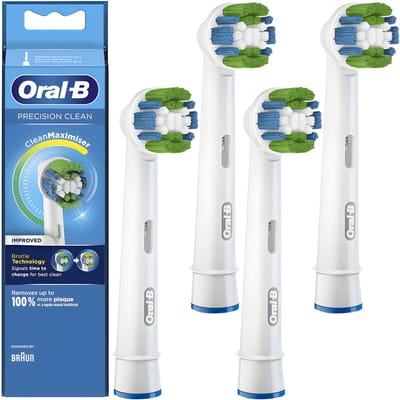 Oral-B Precision Clean CleanMaximiser - Opzetborstels - 4 stuks - Rotatie tandenborstels - 3 maanden gebruik